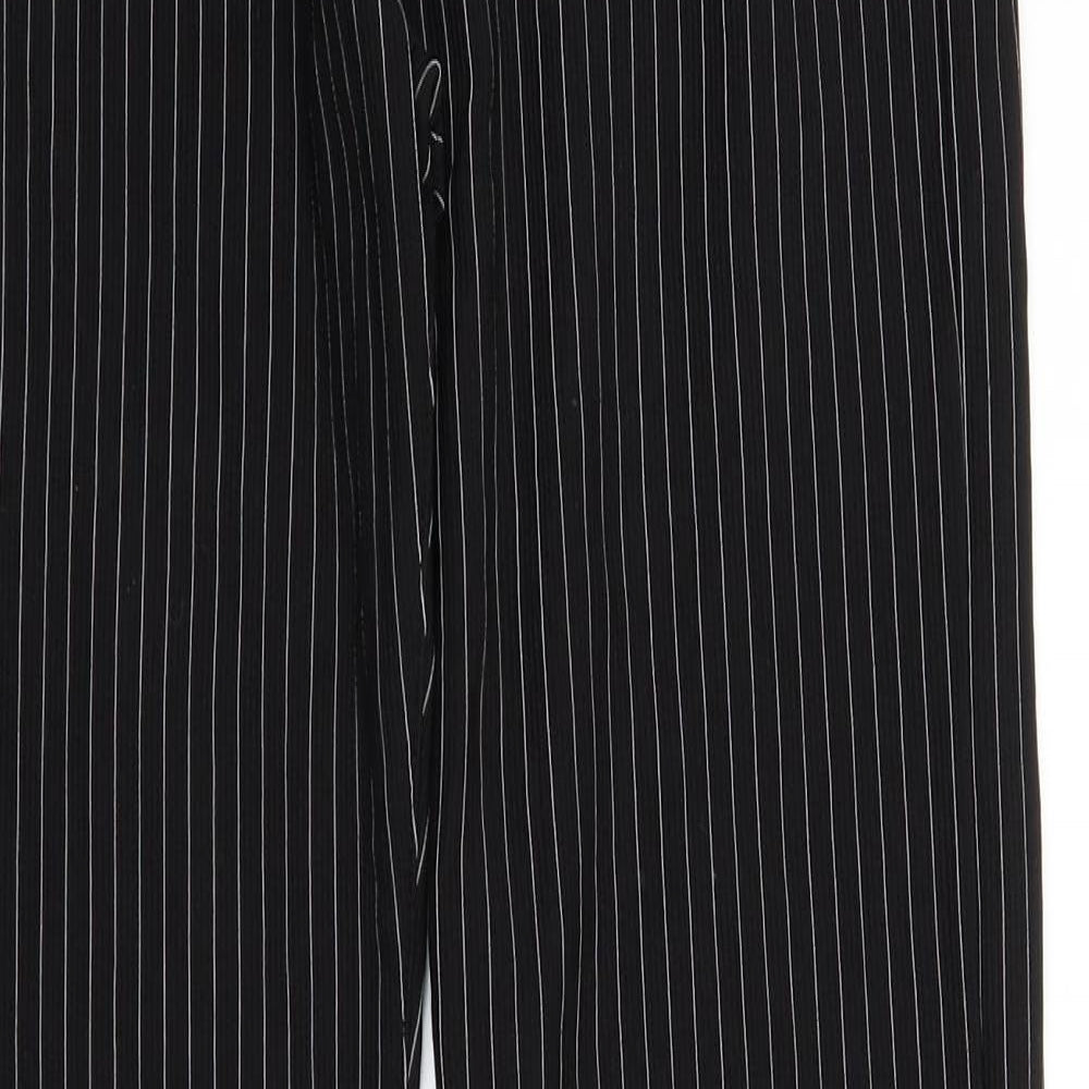 Jeff Womens Black Striped  Trousers  Size 28 in L32 in