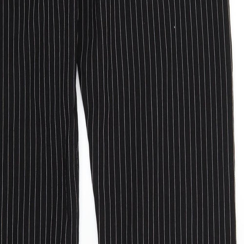Jeff Womens Black Striped  Trousers  Size 28 in L32 in