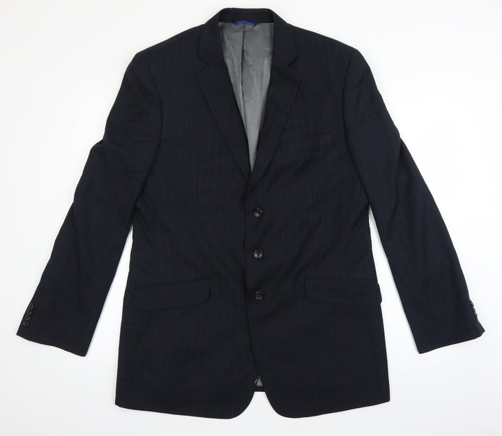 BHS Mens Blue Striped  Jacket Suit Jacket Size 42