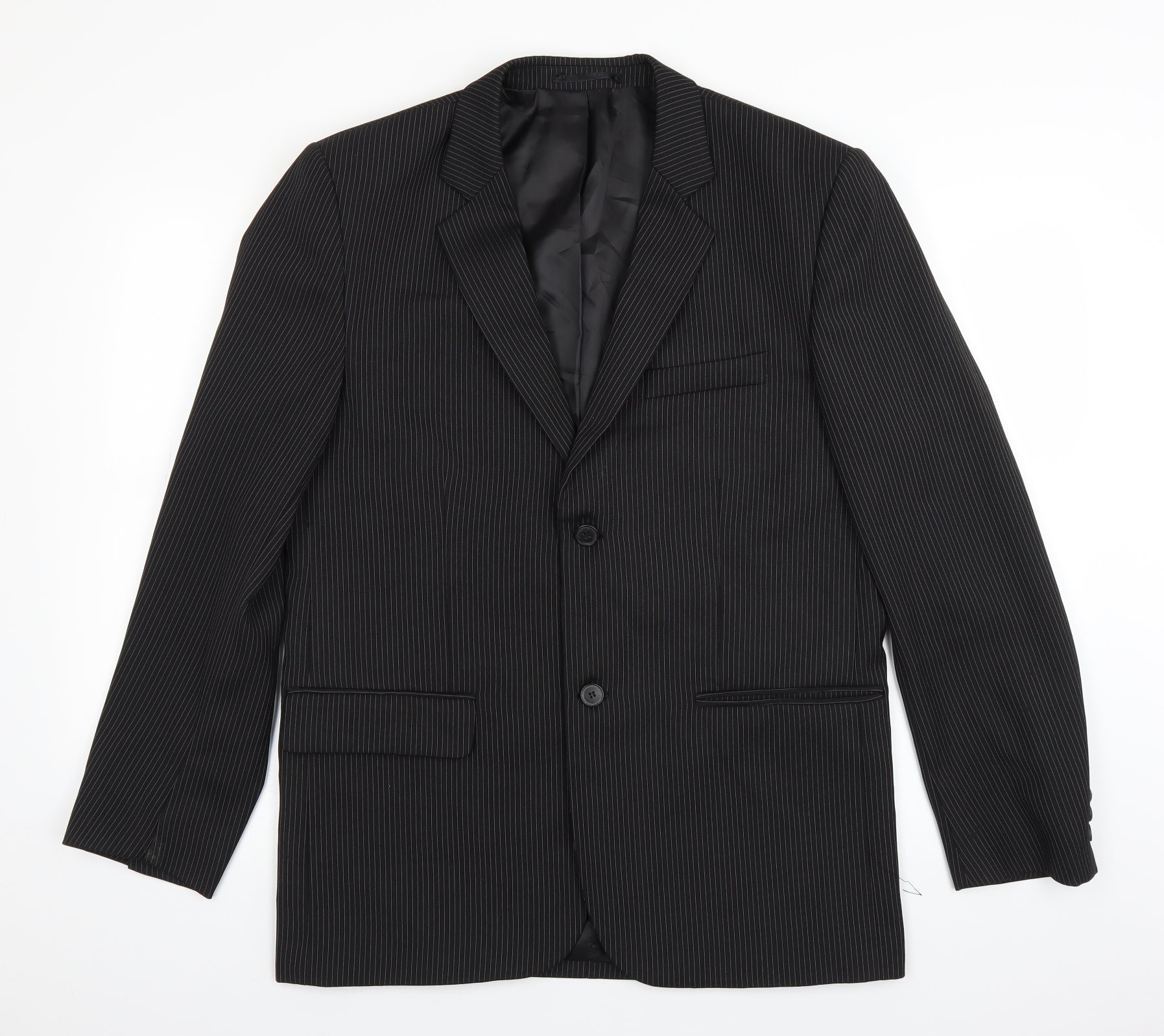Jack ashore Mens Black Striped Jacket Suit Jacket Size 38 – Preworn