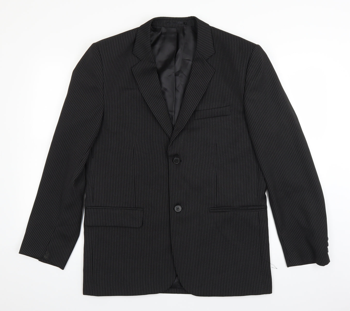 Jack ashore Mens Black Striped  Jacket Suit Jacket Size 38