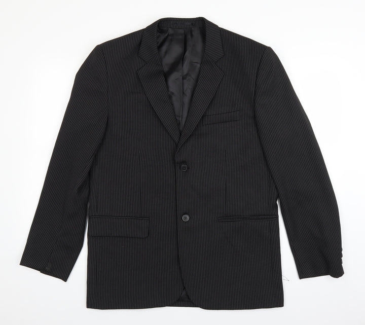 Jack ashore Mens Black Striped Jacket Suit Jacket Size 38