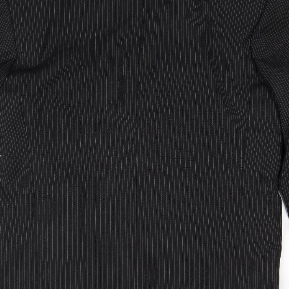 Jack ashore Mens Black Striped  Jacket Suit Jacket Size 38