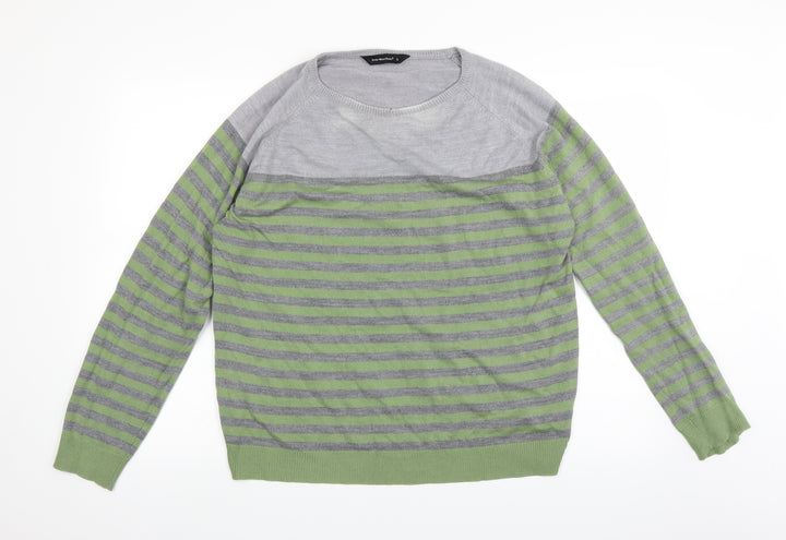 Cedar Wood State Mens Green Striped  Pullover Jumper Size L
