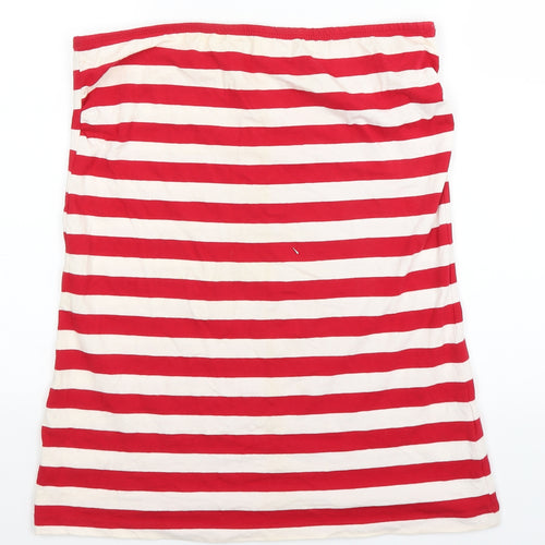EDITIONS Womens Red Striped  Basic Tank Size 16