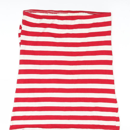 EDITIONS Womens Red Striped  Basic Tank Size 16