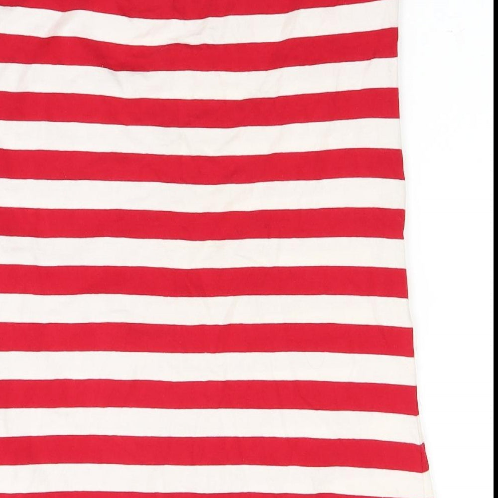 EDITIONS Womens Red Striped  Basic Tank Size 16