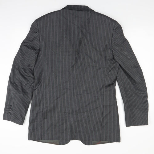 French Eye Mens Grey Striped  Jacket Suit Jacket Size 38
