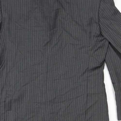 French Eye Mens Grey Striped  Jacket Suit Jacket Size 38