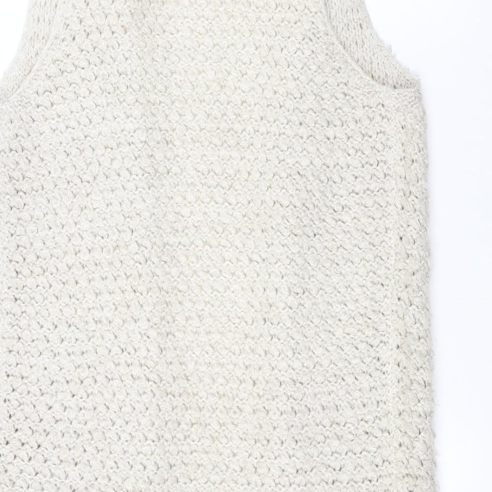 atmosp Womens White  Knit Jacket Coatigan Size S