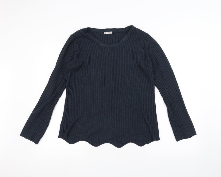 ANNE WEYBURN Womens Blue Pullover Jumper Size 14