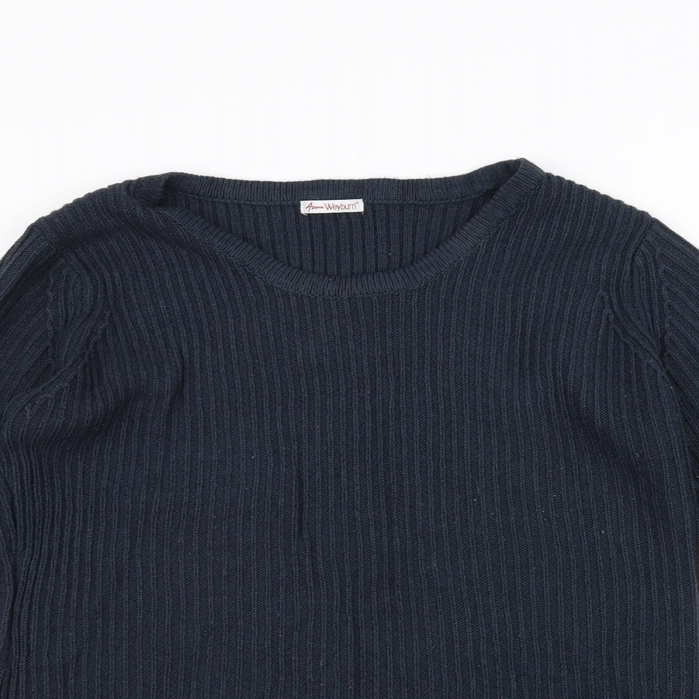 ANNE WEYBURN Womens Blue   Pullover Jumper Size 14