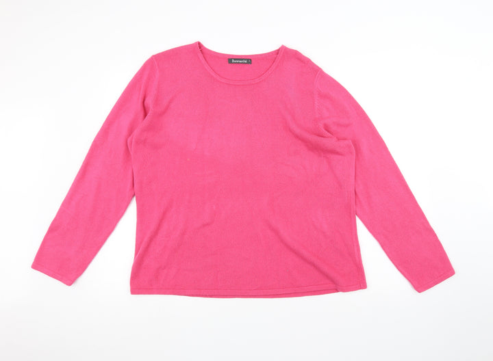 Bonmarché Womens Pink Pullover Jumper Size L
