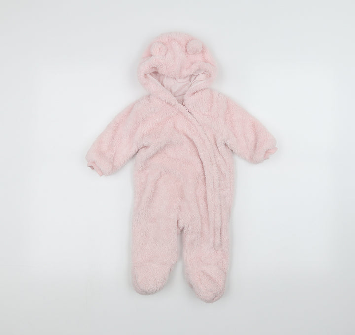 F&F Baby Pink Solid Babydoll One Piece Size 3-6 Months