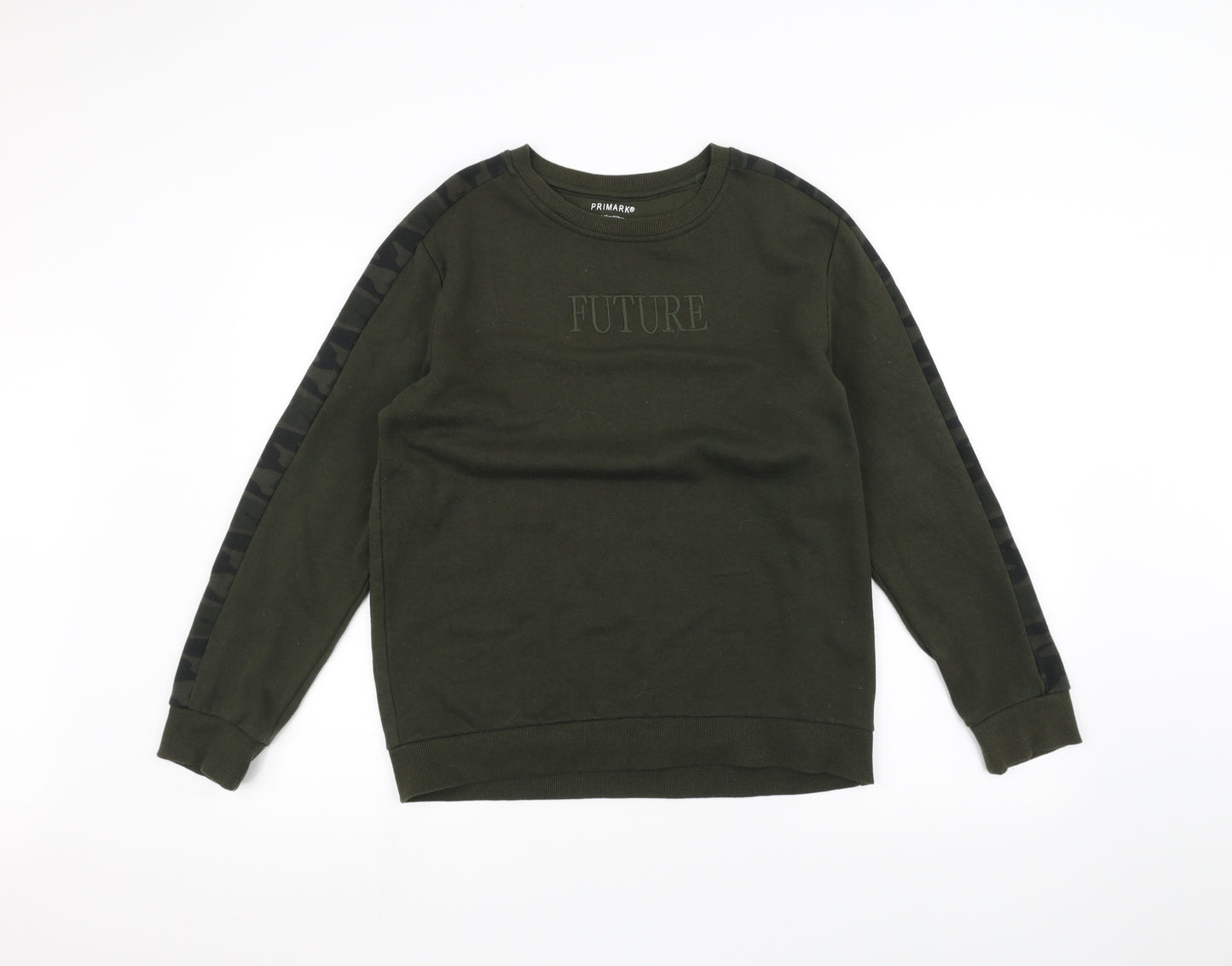 Primark Boys Green Camouflage  Pullover Jumper Size 14-15 Years