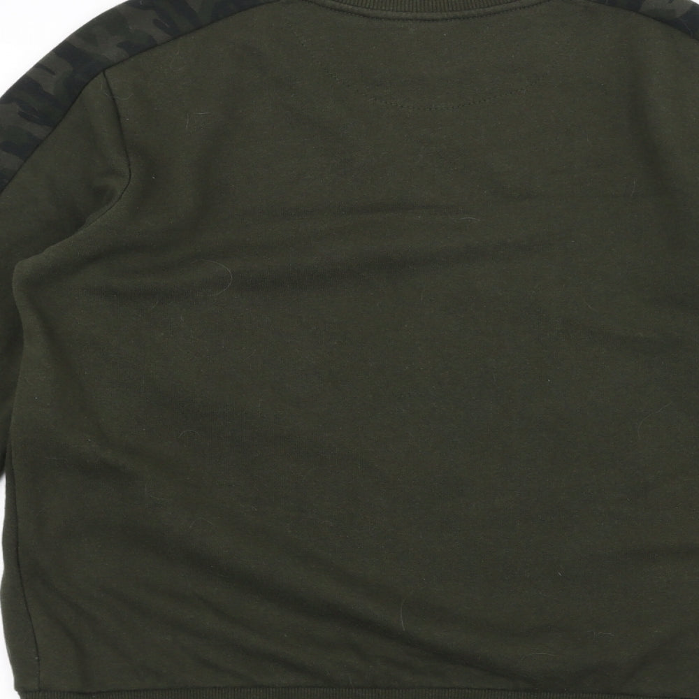 Primark Boys Green Camouflage  Pullover Jumper Size 14-15 Years