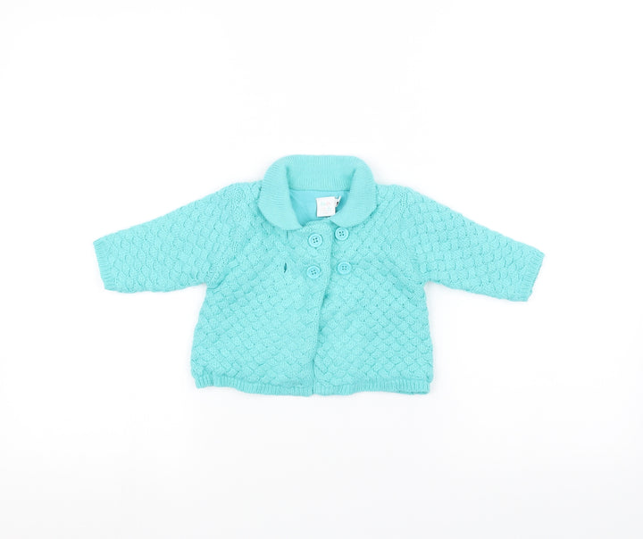 Mini Club Baby Blue  Knit Jacket Coatigan Size 0-3 Months