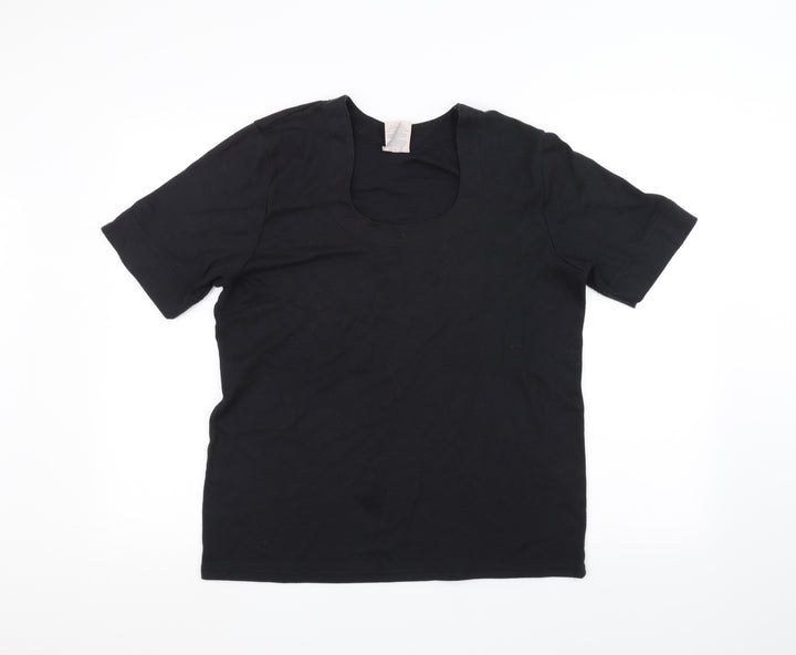 WEEKENDERS Womens Black Basic T-Shirt Size L