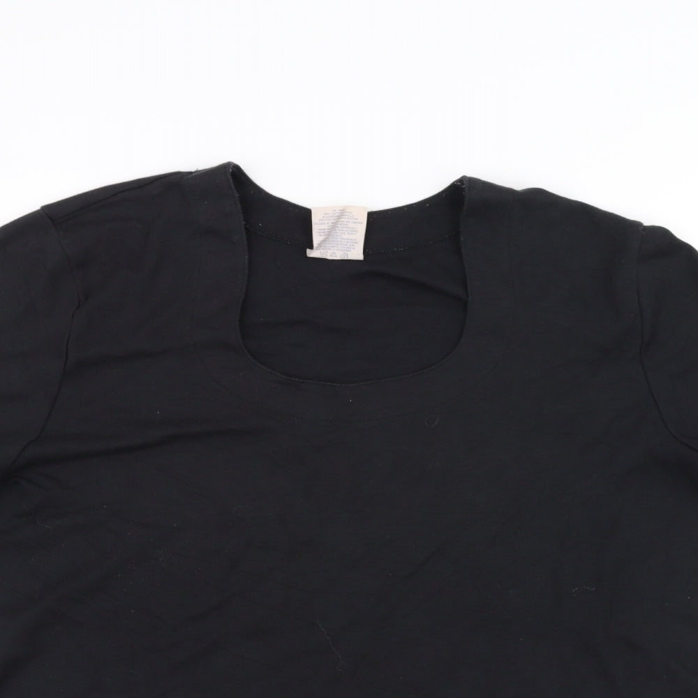 WEEKENDERS Womens Black   Basic T-Shirt Size L