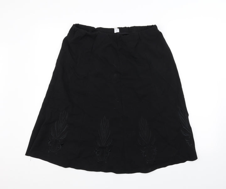 Preworn Womens Black   A-Line Skirt Size 14