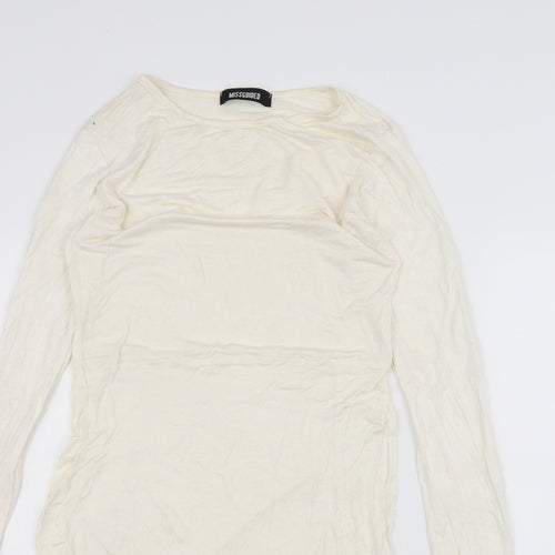 Missguided Womens White   Basic T-Shirt Size 8