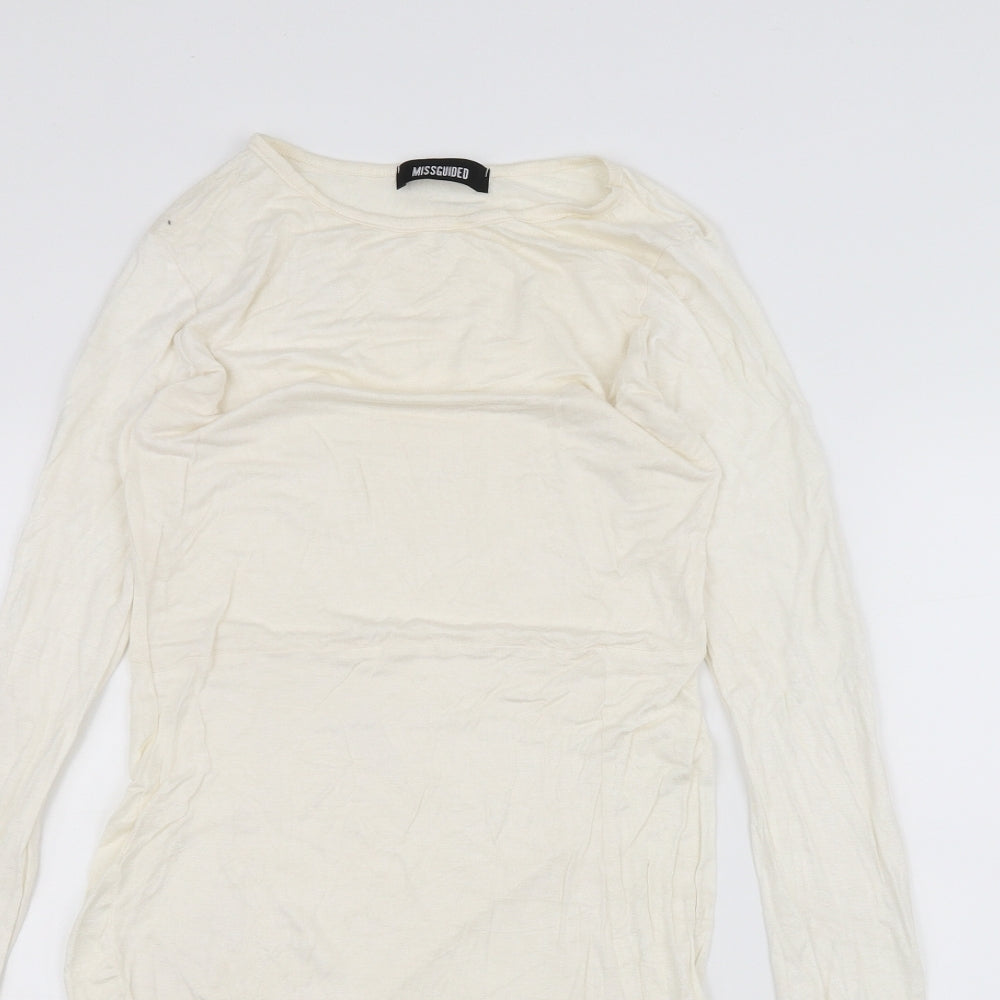 Missguided Womens White   Basic T-Shirt Size 8
