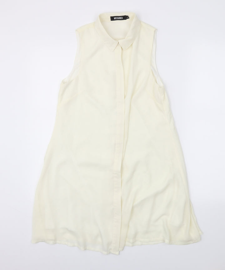 Missguided Womens Ivory Basic Button-Up Size 8