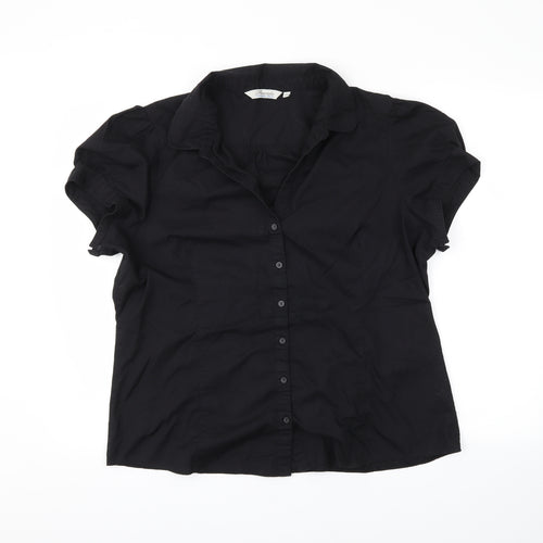 Peacocks Womens Black   Basic Button-Up Size 20