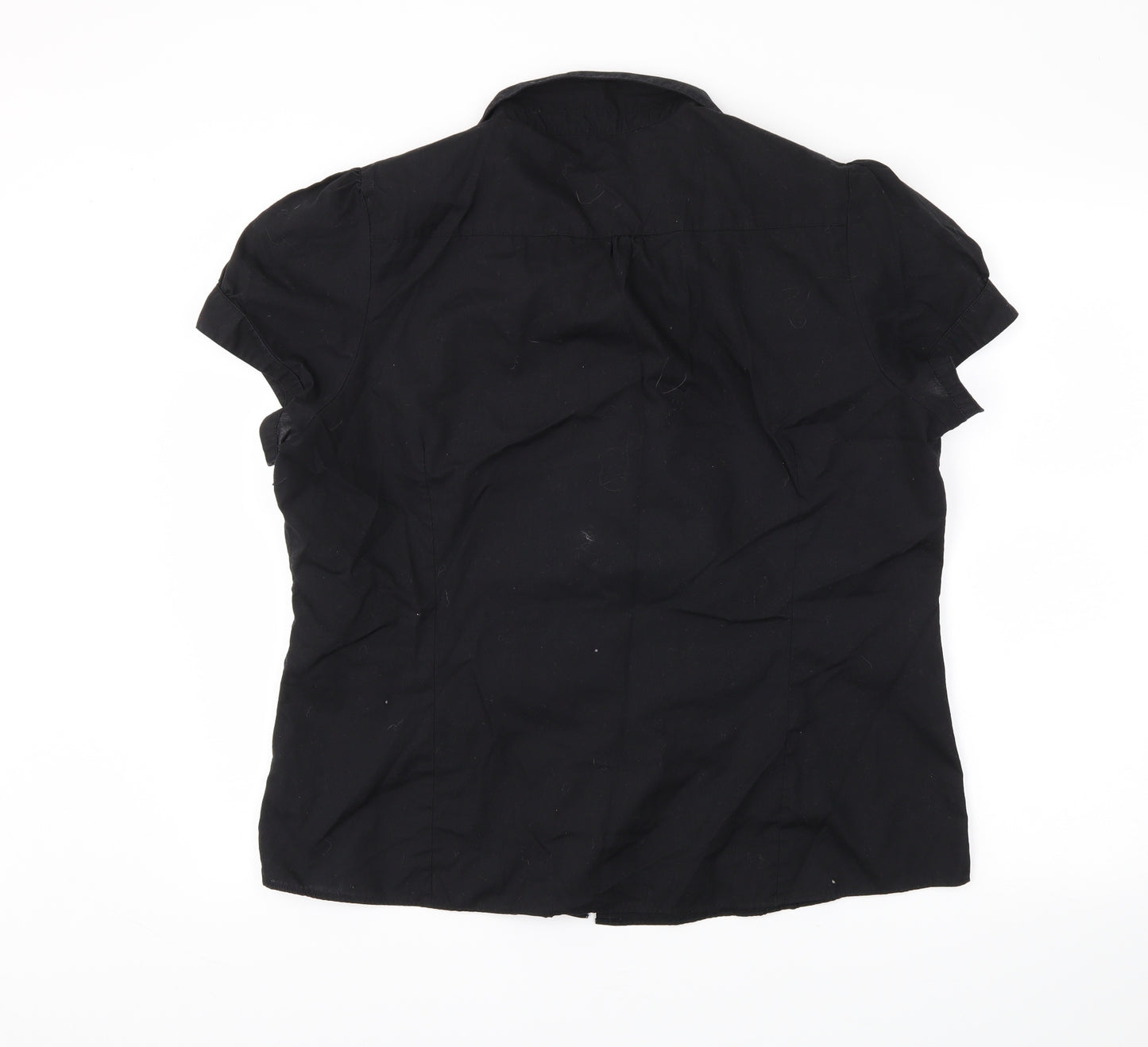Peacocks Womens Black   Basic Button-Up Size 20
