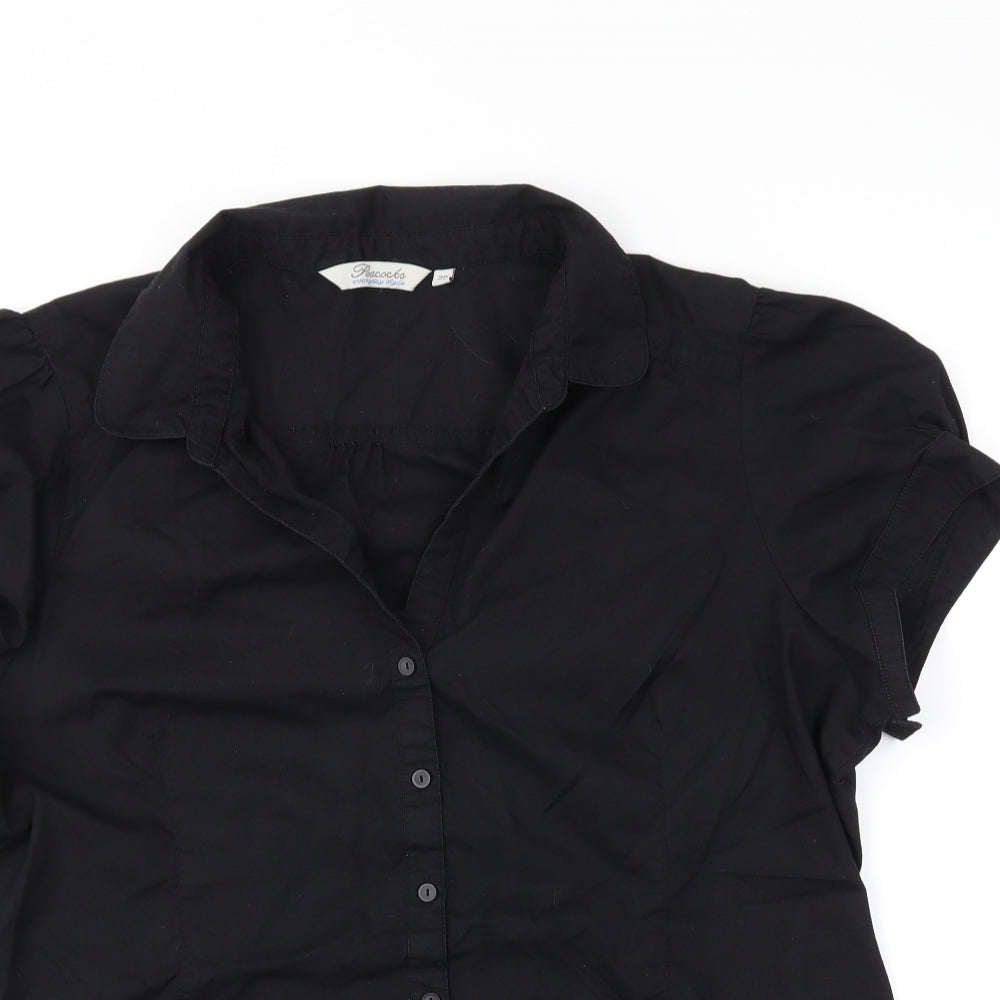 Peacocks Womens Black   Basic Button-Up Size 20