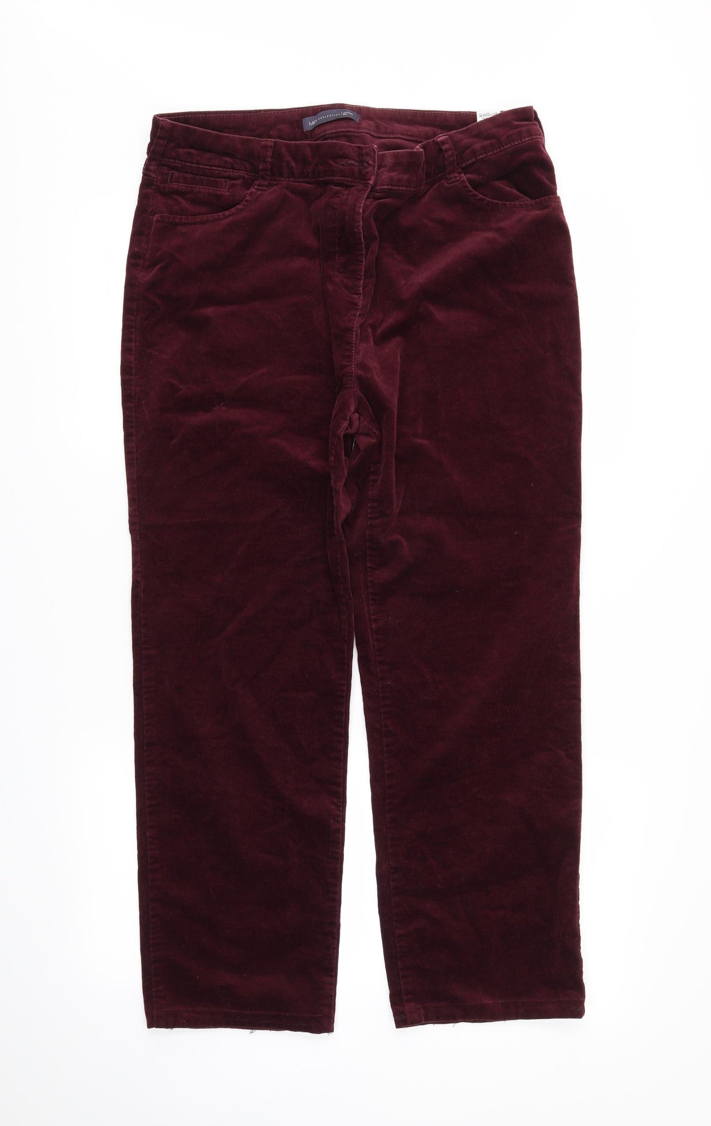 M&S Womens Red   Straight Jeans Size 16 L26 in
