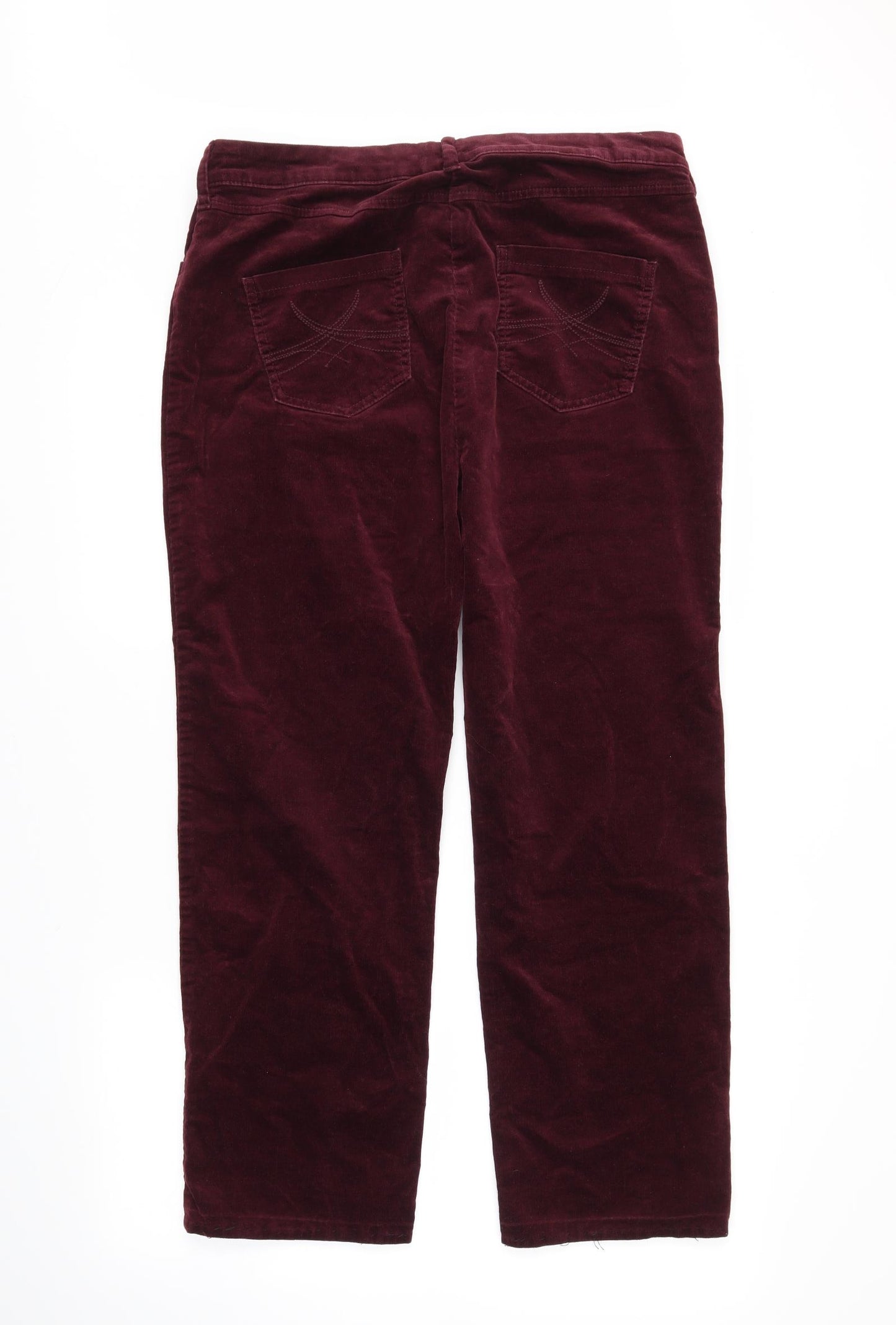 M&S Womens Red   Straight Jeans Size 16 L26 in