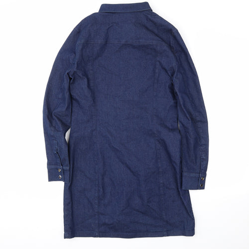 H&M Womens Blue Batik  Shirt Dress  Size 16