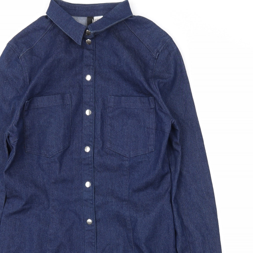 H&M Womens Blue Batik  Shirt Dress  Size 16