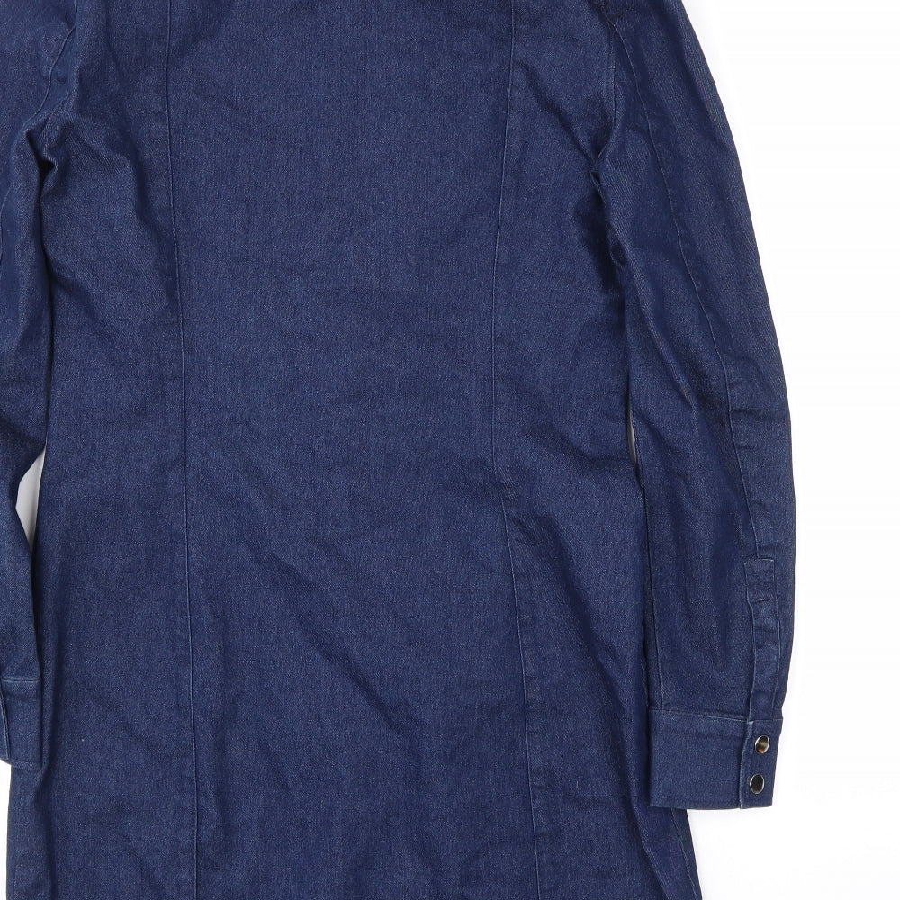 H&M Womens Blue Batik  Shirt Dress  Size 16