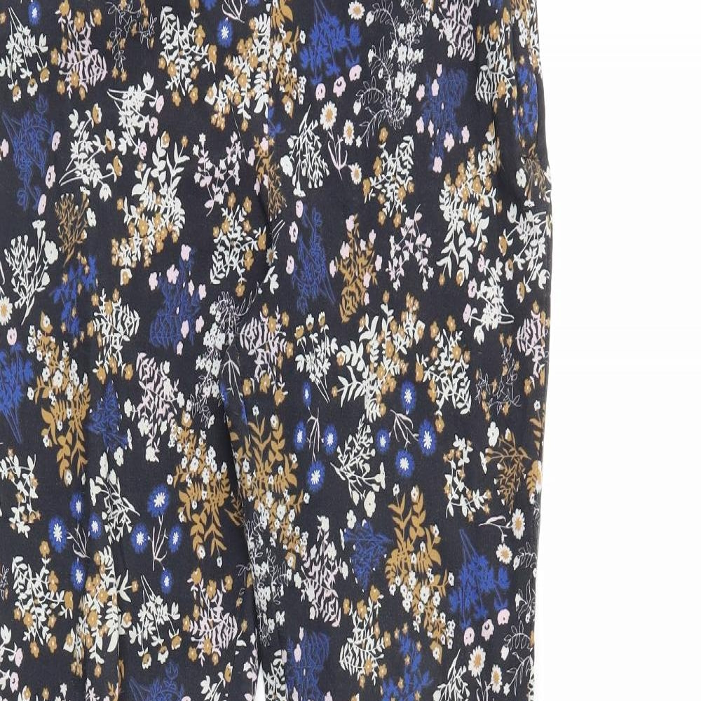 Atmosphere Womens Black Floral  Trousers  Size 10 L25 in