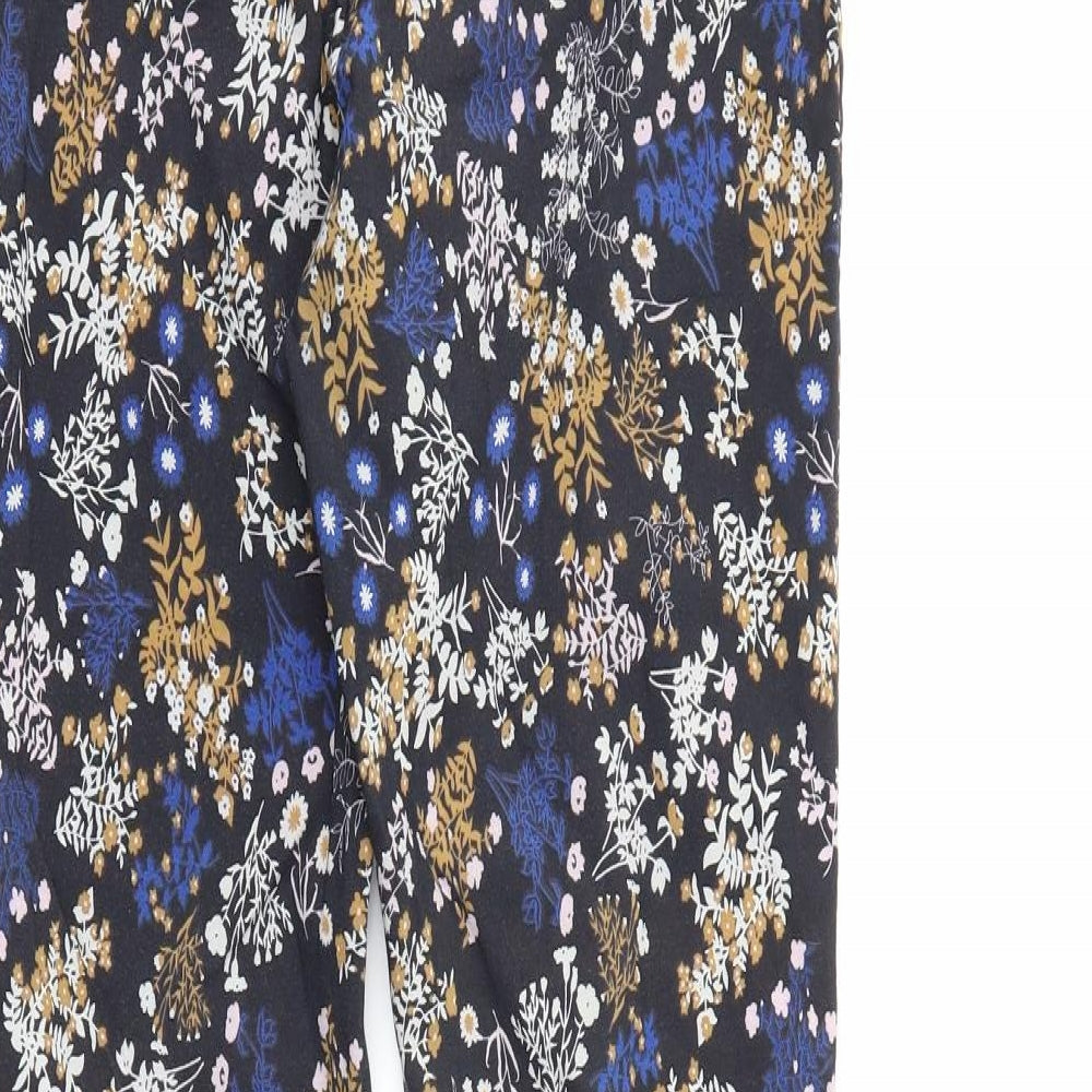 Atmosphere Womens Black Floral  Trousers  Size 10 L25 in