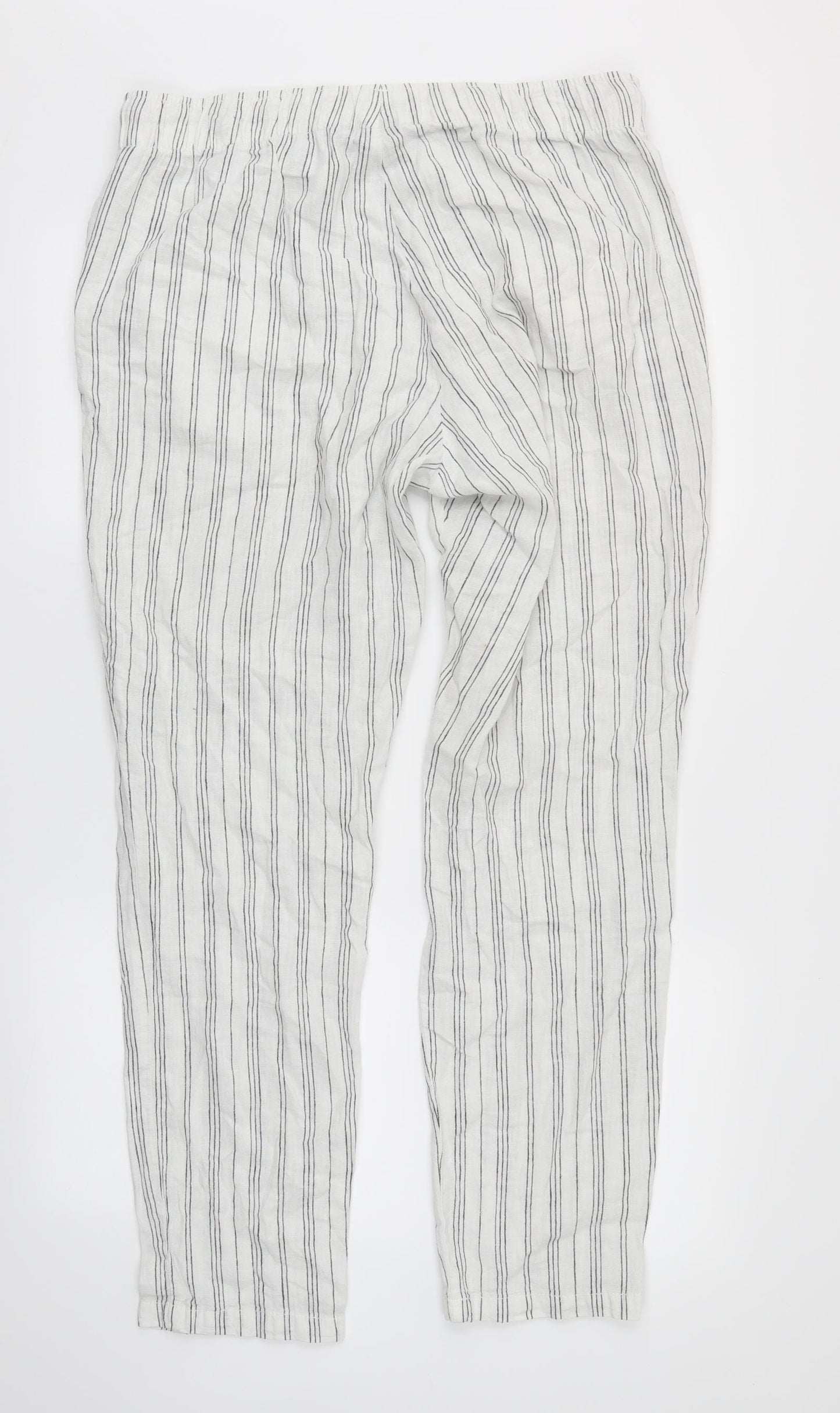 ESMARA Womens White Striped  Trousers  Size 16 L28 in