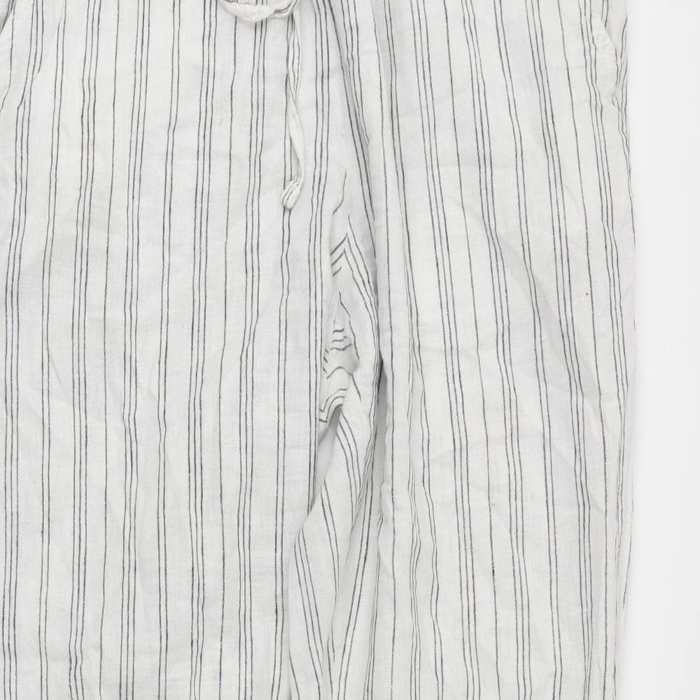ESMARA Womens White Striped  Trousers  Size 16 L28 in