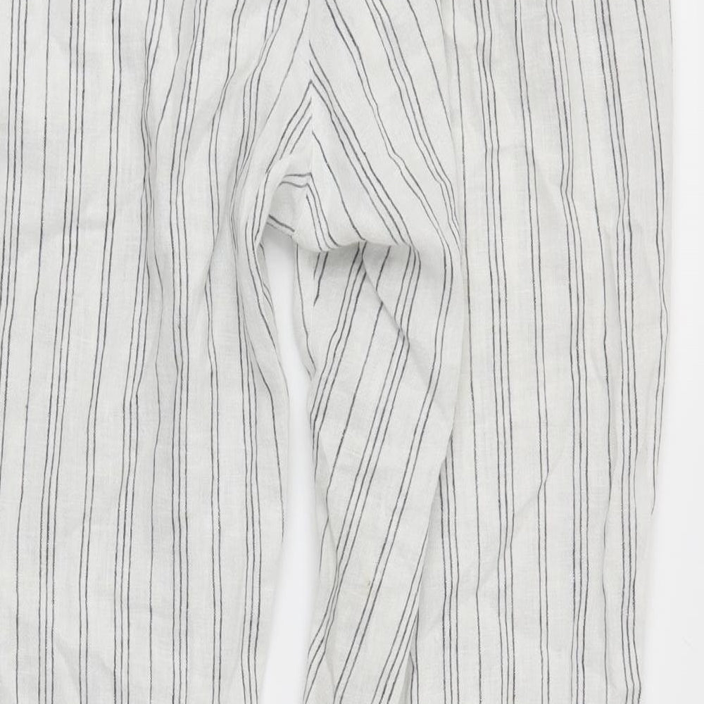 ESMARA Womens White Striped  Trousers  Size 16 L28 in