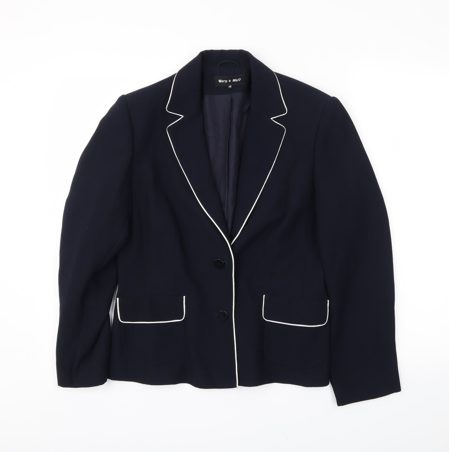 Warp + Weft Womens Blue   Jacket Blazer Size 12
