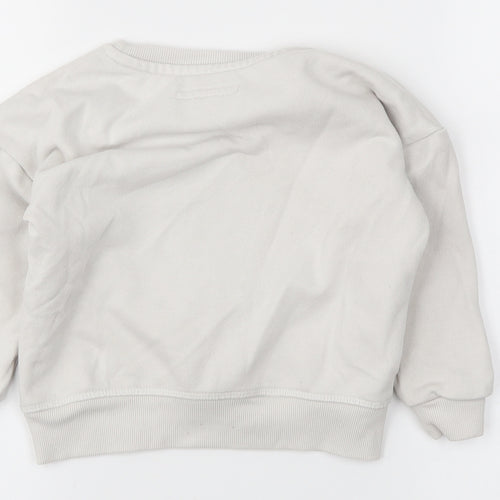 primar Girls White   Pullover Sweatshirt Size 3-4 Years
