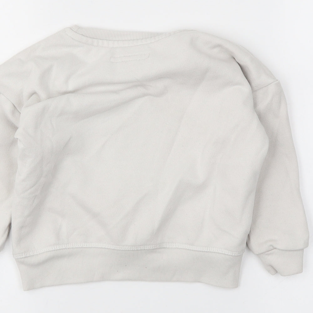 primar Girls White   Pullover Sweatshirt Size 3-4 Years