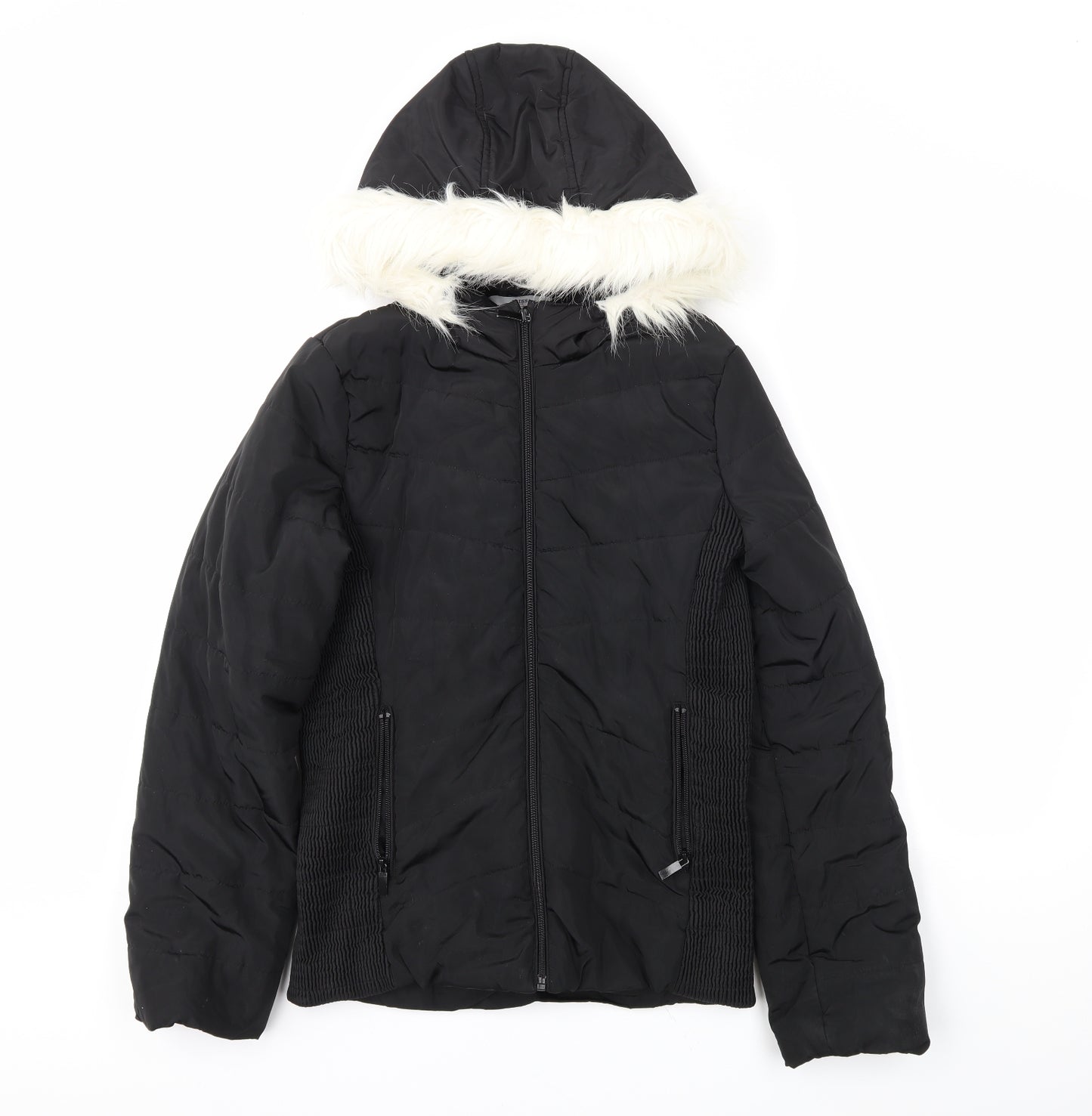E-vie Girls Black   Puffer Jacket Coat Size 13-14 Years