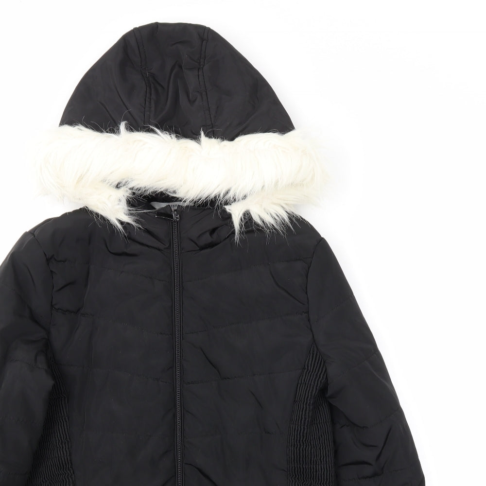 E-vie Girls Black   Puffer Jacket Coat Size 13-14 Years