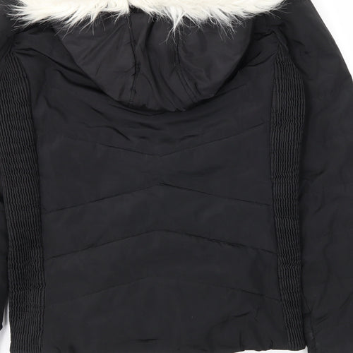 E-vie Girls Black   Puffer Jacket Coat Size 13-14 Years
