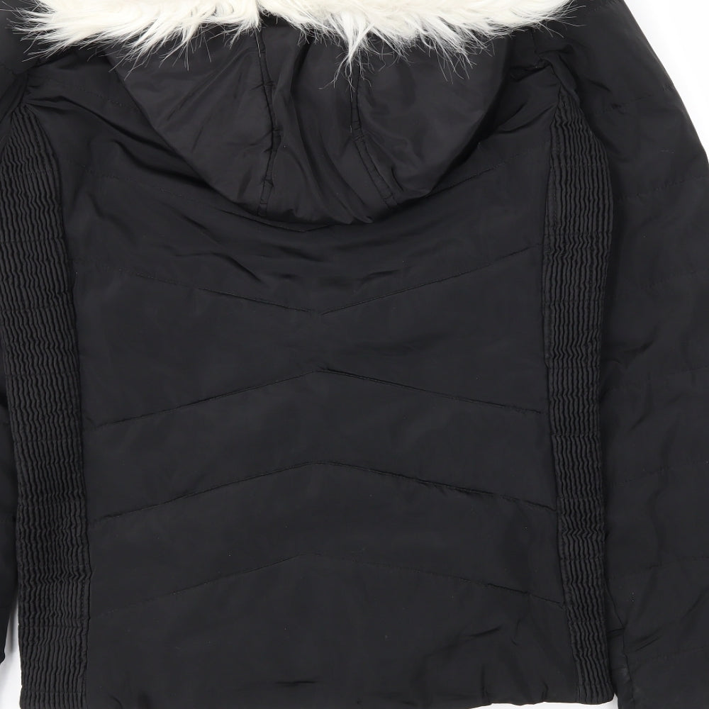 E-vie Girls Black   Puffer Jacket Coat Size 13-14 Years
