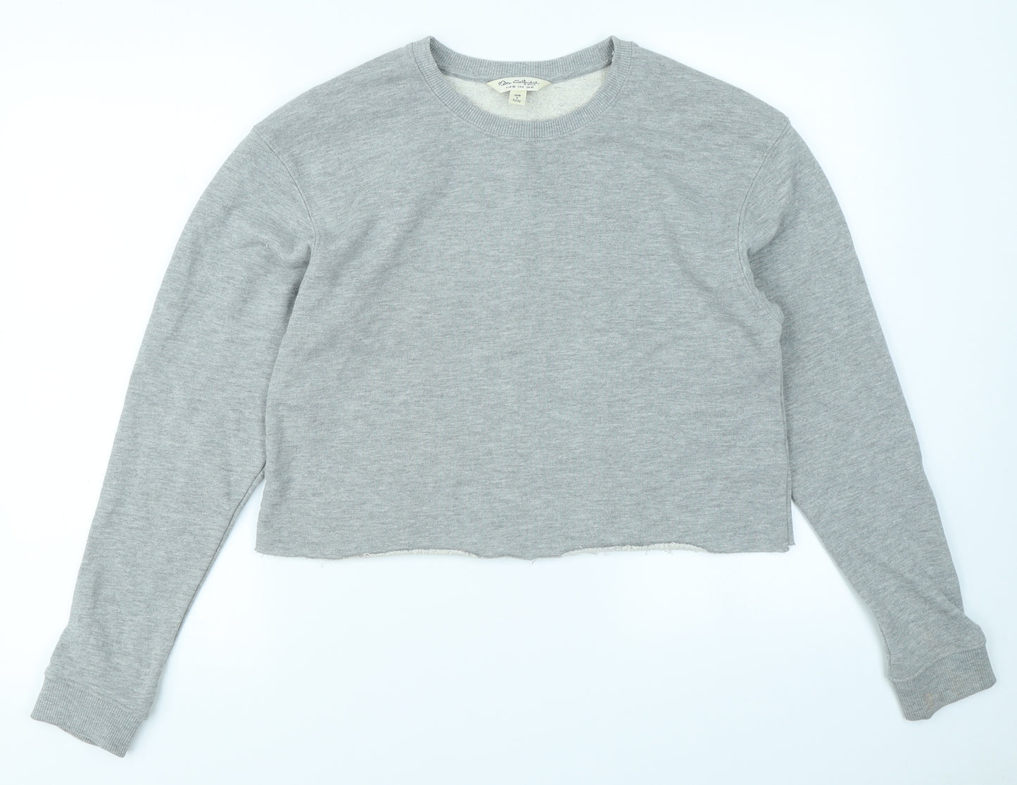 Miss Selfridge Womens Grey   Pullover Sweatshirt Size 10  - Cropped