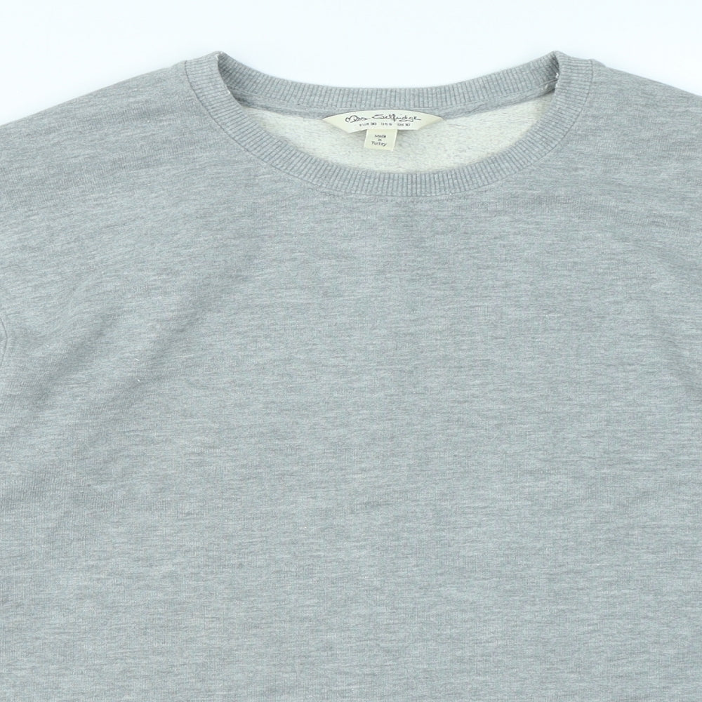 Miss Selfridge Womens Grey   Pullover Sweatshirt Size 10  - Cropped