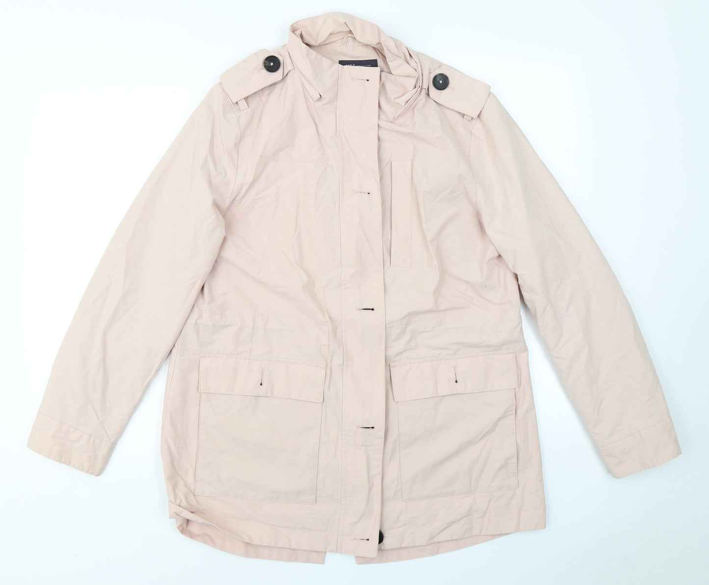 M&S Womens Pink   Overcoat Coat Size 14